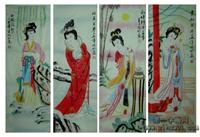 レトロな中国の応接間の装飾画古画山水画人物画壁画四大美女画4枚Q O1CN01ICesoW1YaqyWiCRh8_!!